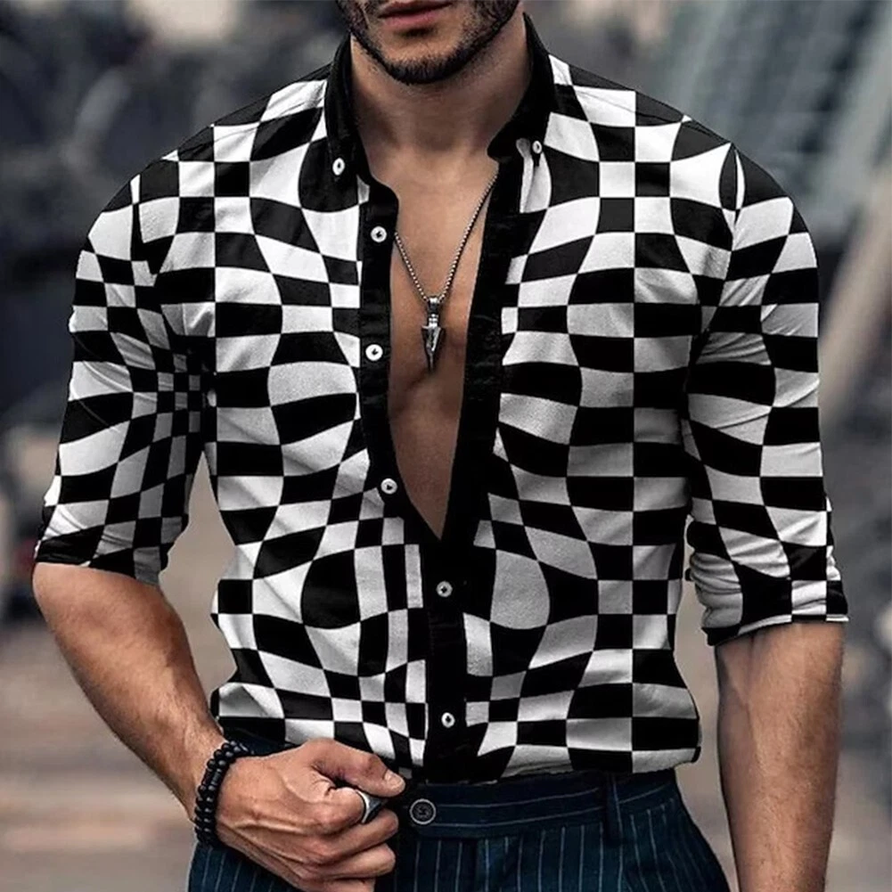 Herren Hemd Party Up Strand Streetwear 3D Druck Bluse Button Down