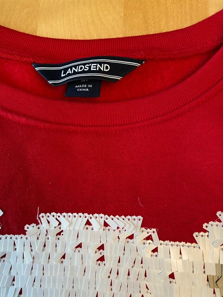 Sudadera LANDS' END Oso Polar Lentejuelas NIÑAS L 14 Foto 3 de 4