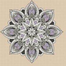 Lilac Mandala Counted Cross Stitch Chart No.6-420jj/2L