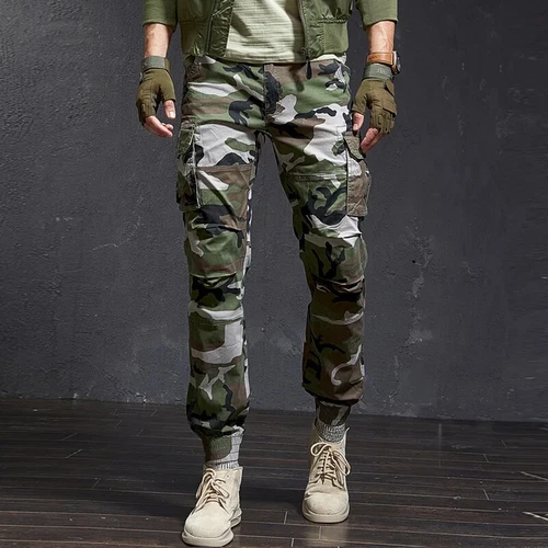 Hochwertige schmale militärische Camouflage lässige taktische Cargohose Streetwear neu - Bild 17 von 28