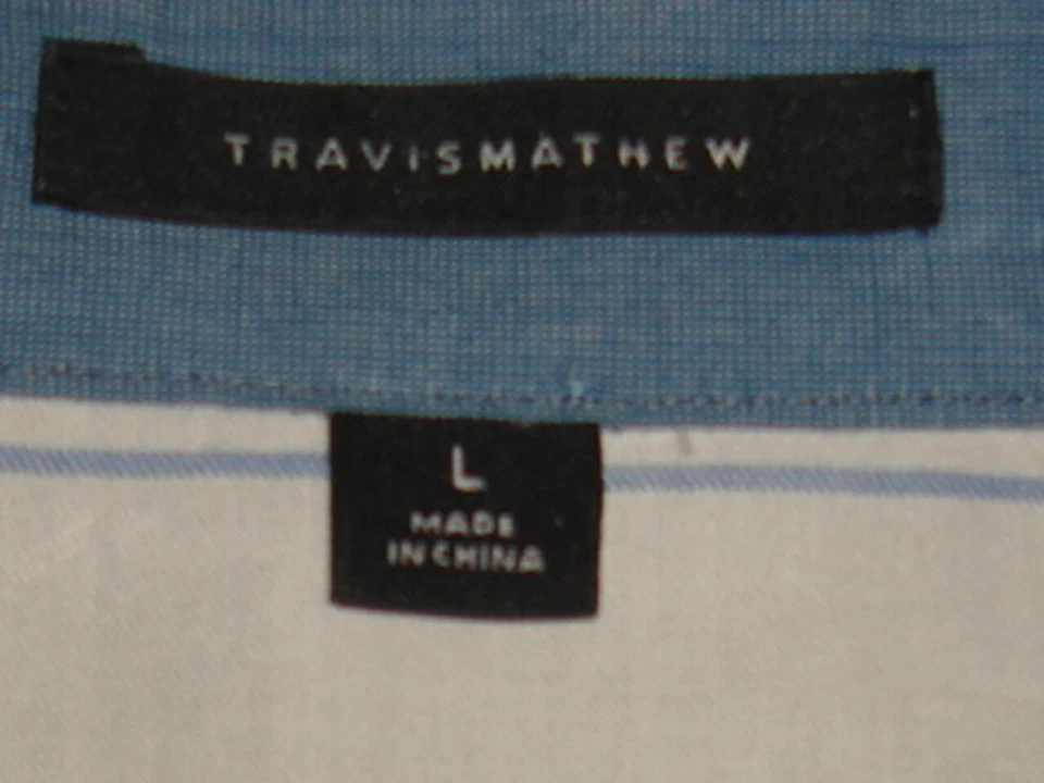 Travis Matthew Solid Blue 100% Cotton L/S Button Ft. Shirt Sz. L - Image 3 of 4