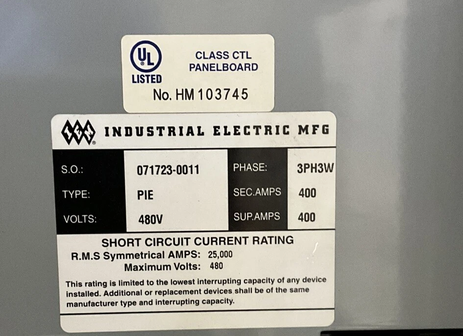 Painel principal IEM 400 Amp 480V 3Ph 3W 071723-0005 🟦 - Imagem 2 de 4