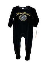 Harley-Davidson Girls Toddler Baby Romper Sleeper Velour Sequins 18 Months NWT