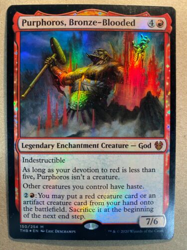 MTG 1x FOIL Purphoros, Bronze-Blooded Theros Beyond Death Magic Gathering x1 NM