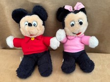 9" Knickerbocker Mickey  Minnie Mouse Vintage Disney plush pair set red pink