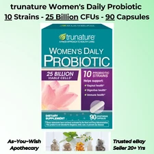 90 Capsules trunature Women's Daily Probiotic 25 Billion CFU Exp 09/2026