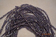 Czech Fire Polished 3mm round faceted glass beads - Patina Teal