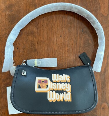 Disney X Coach Walt Disney World Black Leather Swinger 20 Bag