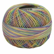 Lizbeth Egyptian Cotton Crochet Thread Size 80 Color 153 Rainbow Taffy