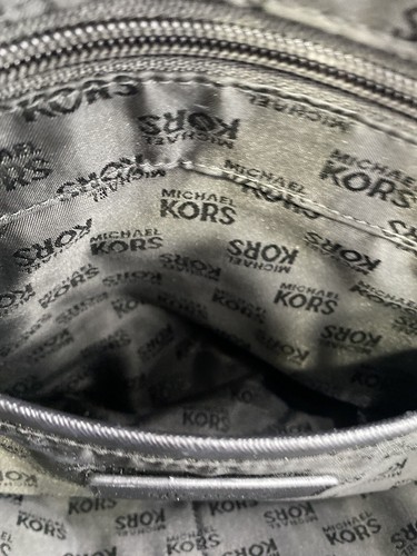 Michael Kors Kempton Medium Pocket Tote Bag black leather nylon zip gold - Picture 14 of 21
