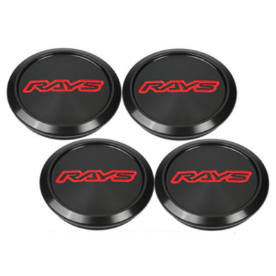 RAYS Volk Racing Center Cap ZE40 TE37 Ultra Saga Sonic CE28 G25 BK/RD 4PC Set