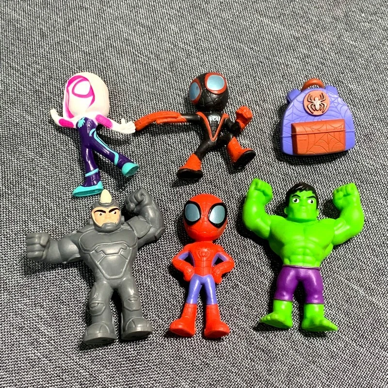 Lot 6pcs Marvel Spidey and His Amazing Friends Rhino Hulk Spider Man Iron