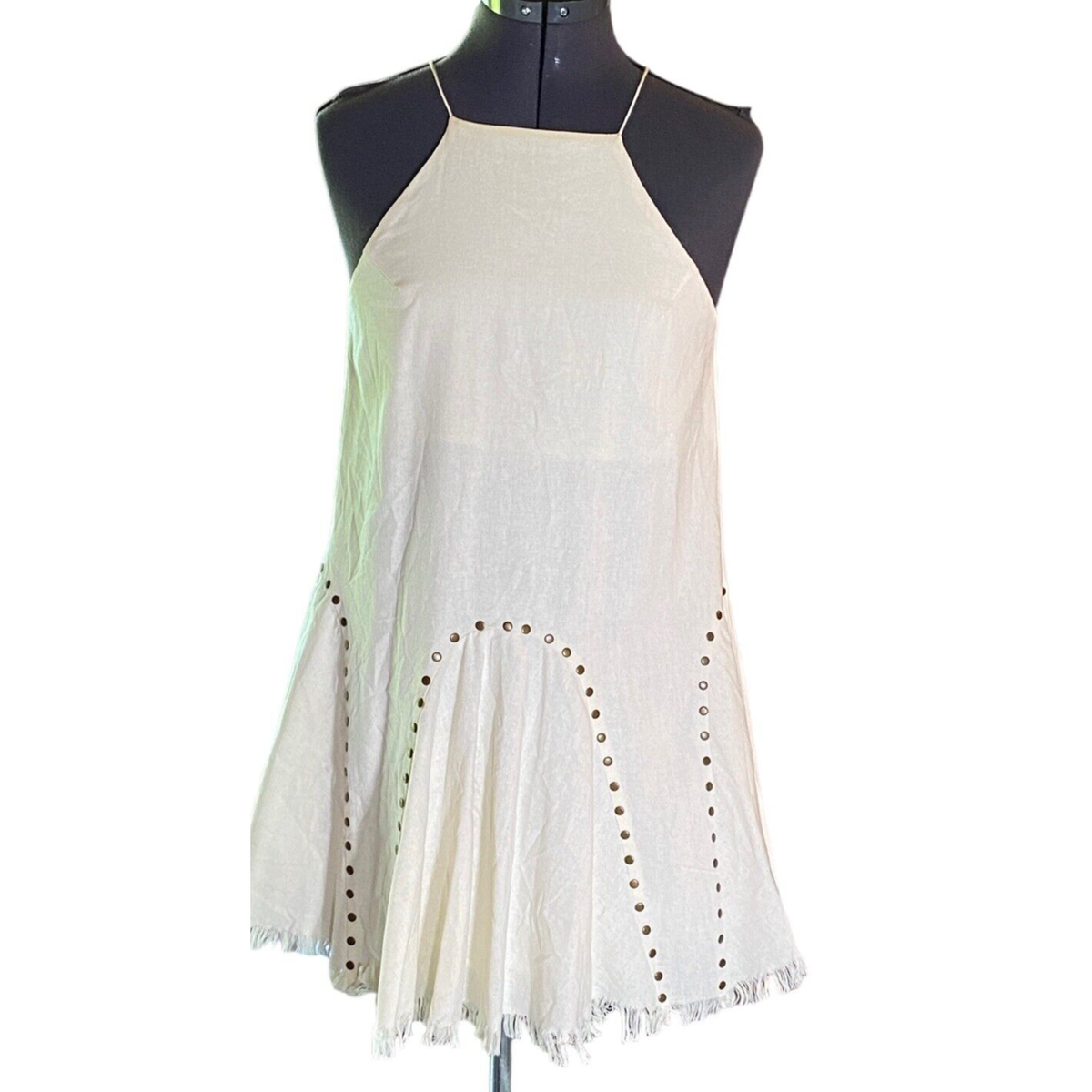 Moon River Blissful Dream Ivory Tank Dress XS Keyhole Women's Frayed Linen Blend | eBay Moon River Blissful Dream Ivory Tank Dress XS Keyhole Women's Frayed Linen Blend | eBay