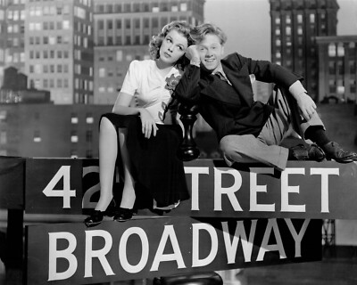 Babes on Broadway 1941 Judy Garland Mickey Rooney atop New York sign 5x7 photo