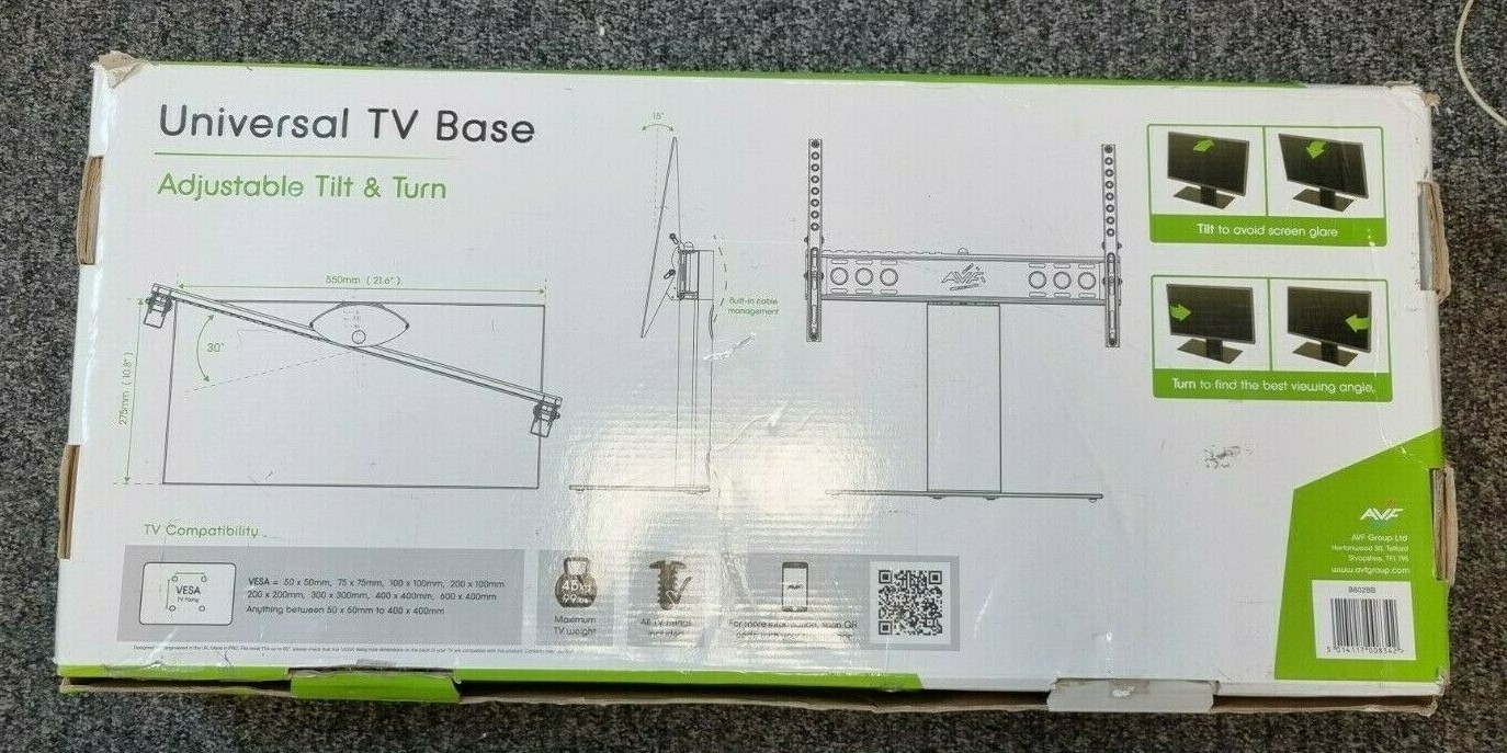 AVF Up To 65 "TV Stand Tilt & Turn Black B602BB ***SEE