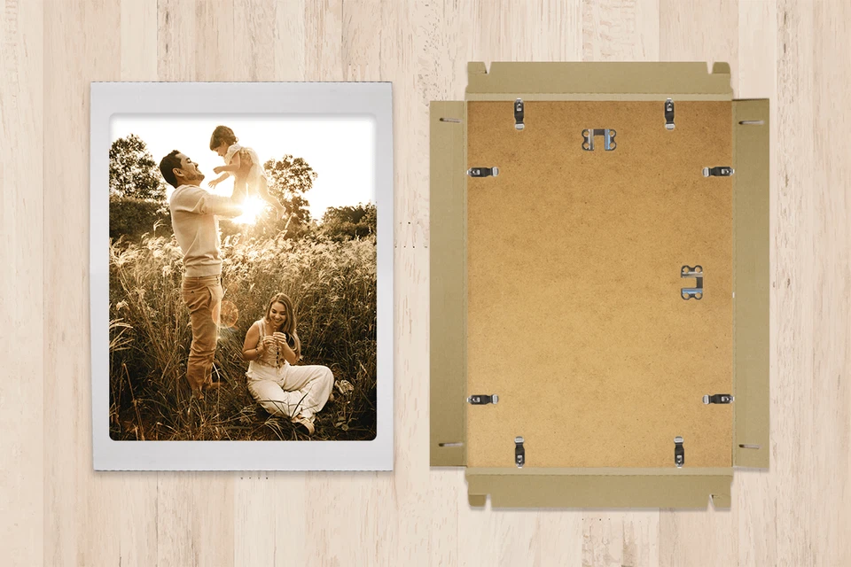  Rahmenloser Bilderrahmen Bildhalter Bildträger mit Clip Rahmen Kunstglas Plexi - Bild 3 von 4