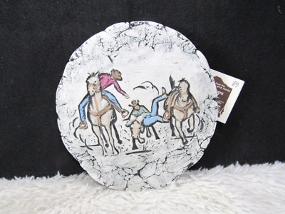 Shapes of Clay Cowboys Wrestling Steer by Stan Ash of Mt. St Helens Plaque NWT