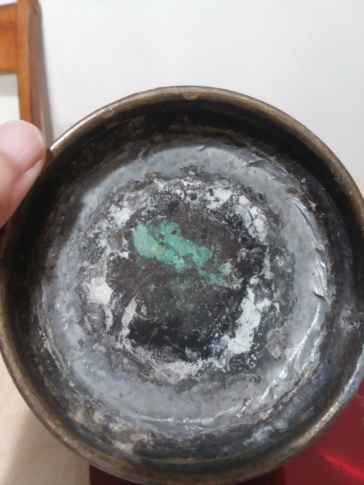 Antiguo frasco champlevé japonés, jarrón con asas de grifo Foto 4 de 4