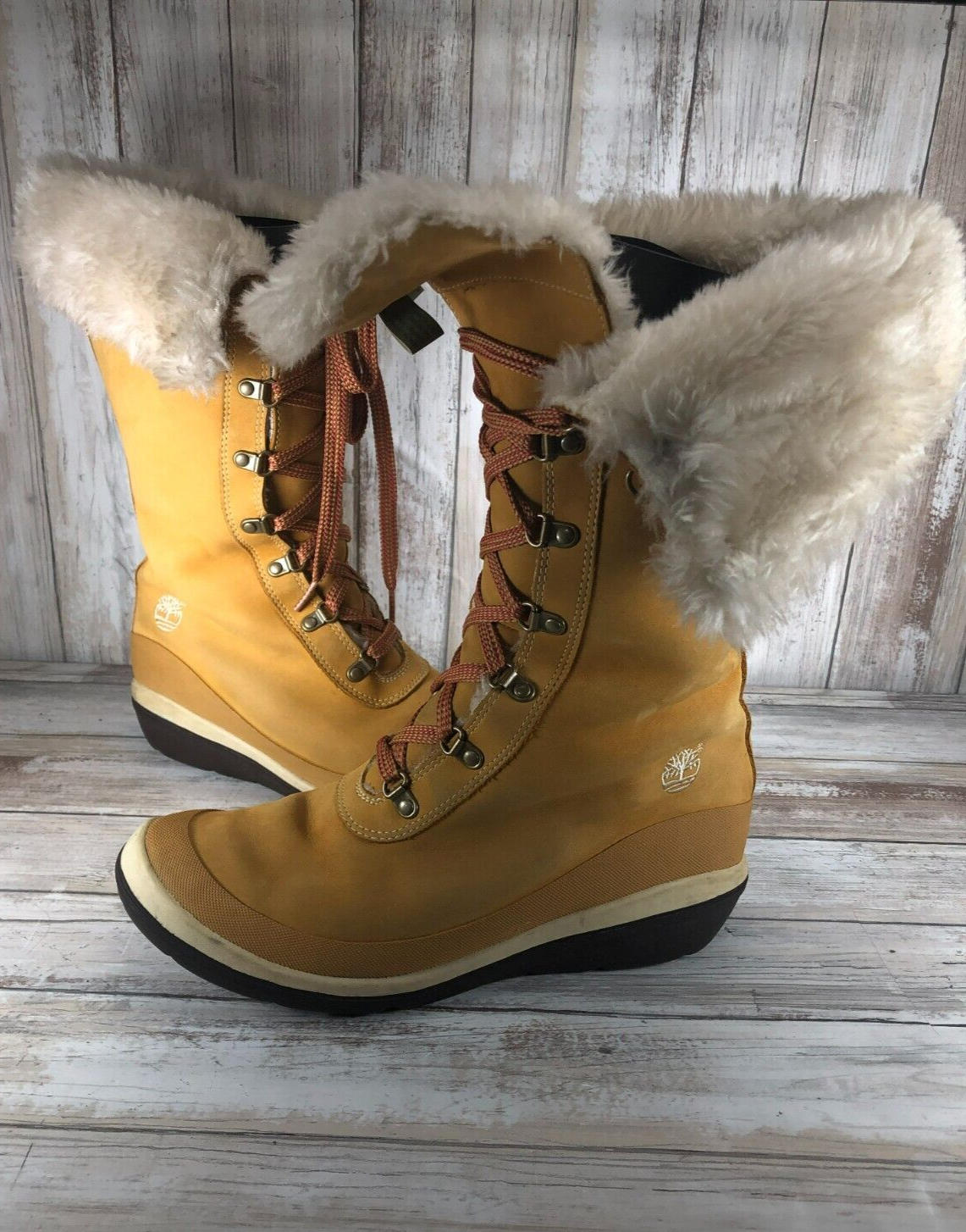 Timberland Tall Leather Shearling Boots 