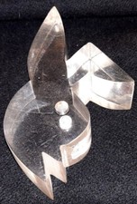 Acrylic Plexiglass Playboy Bunny - Handmade 6” Tall x 1 1/4” Thick.