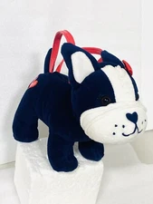 French Bulldog Plush Purse Gymboree Red Handle 9” EUC