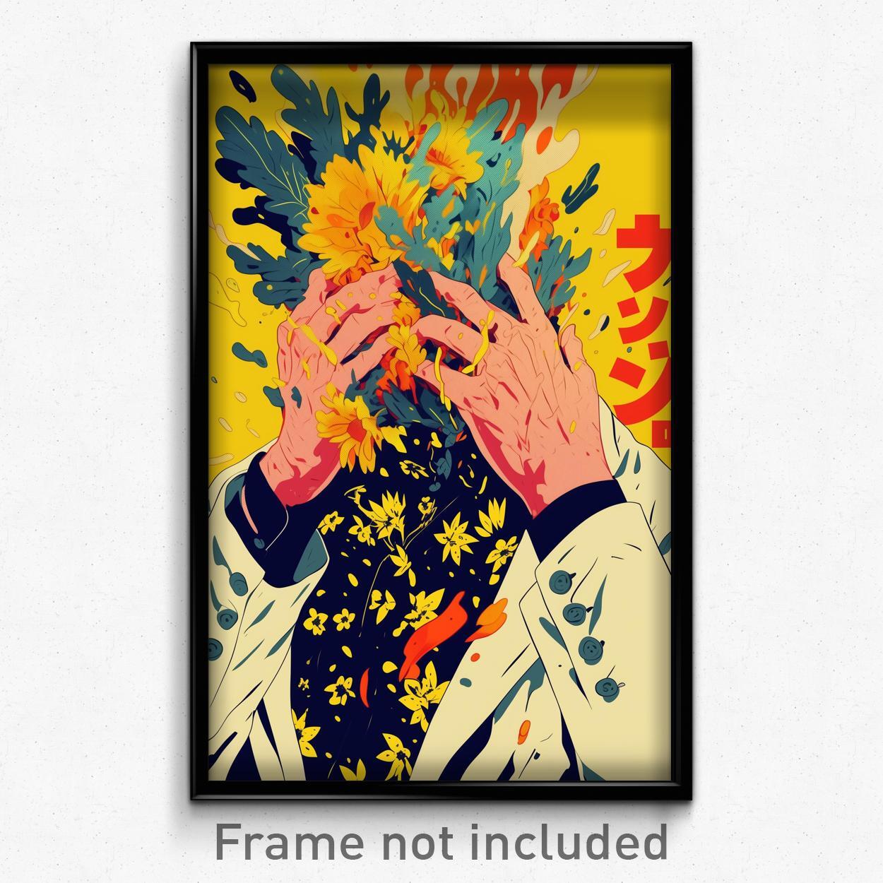 Vintage Spanish Movie Poster Art Print - Paranoid Man in Floral White Coat