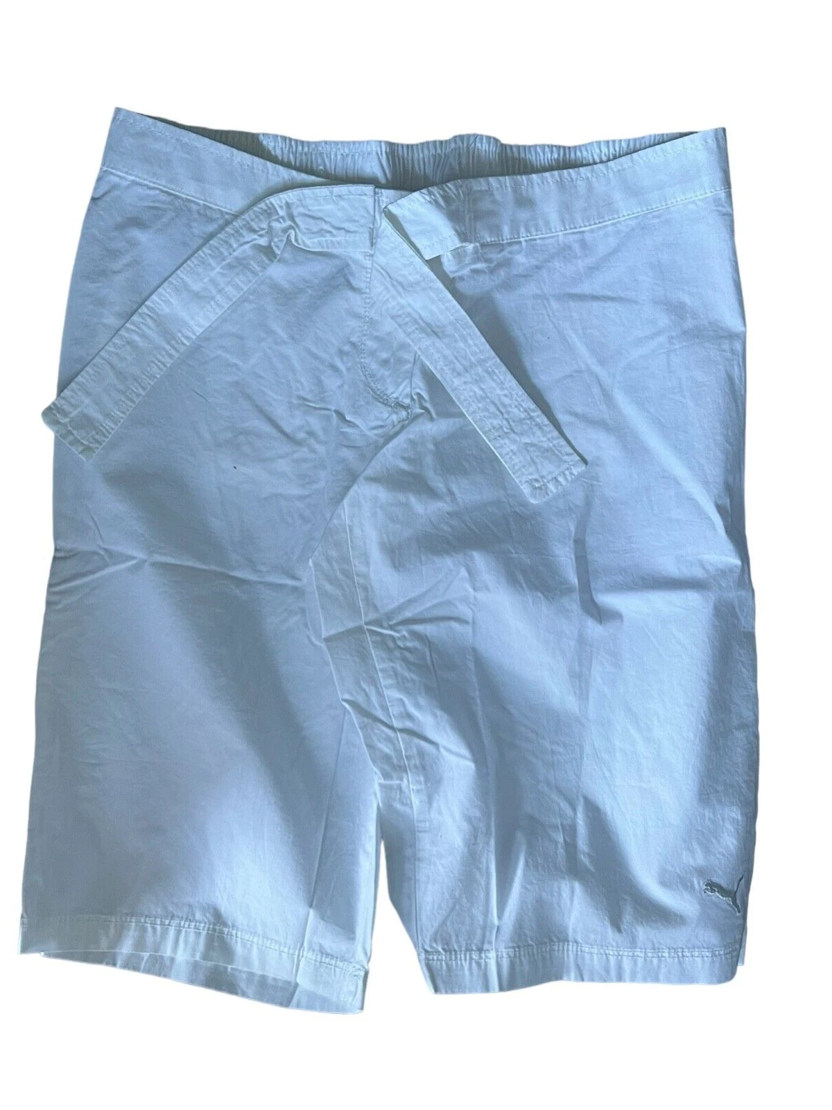 PUMA Pantaloncini da tennis da donna bianchi tessuti bermuda da golf cintura taglia 12