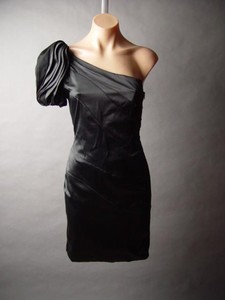 puff sleeve one shoulder dress