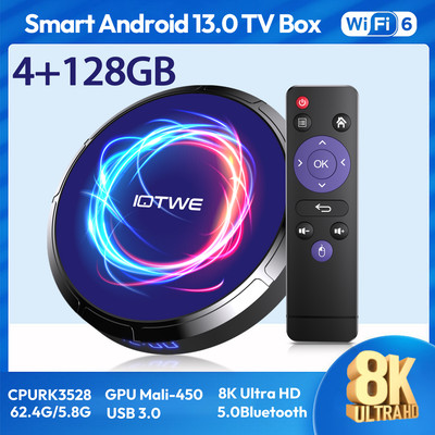 Android 13 Smart TV Box 8K 128 GB Quad Core HD 2.4G/5G WIFI Media Stream Player
