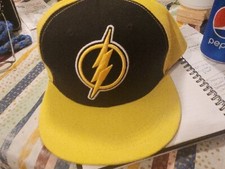 Yellow Black 'The Flash' Ball Cap/Hat -Six Flags Adjustable Snapback-New/Tag