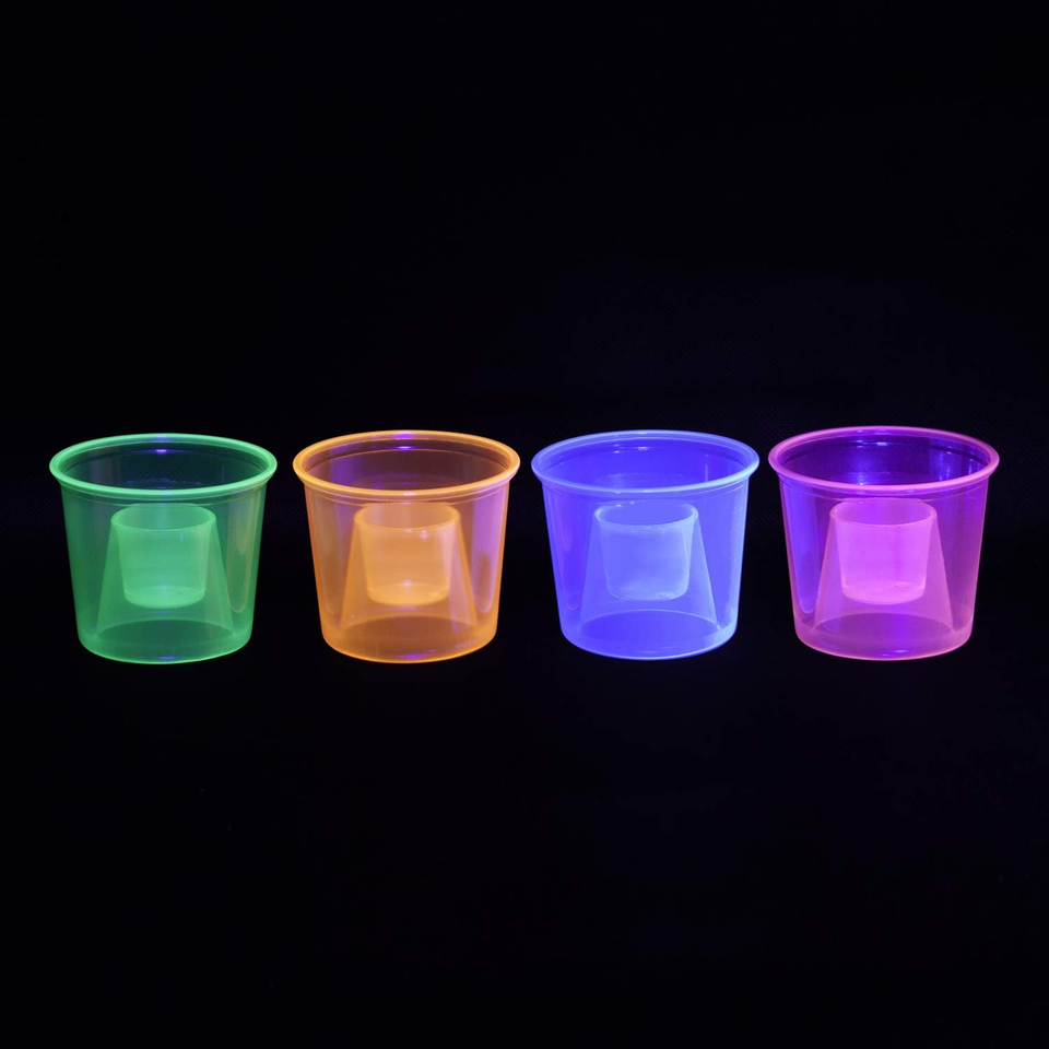 Disposable Soft Plastic Bomber Cups, Jager Bomb Shot Glasses, 4 Oz