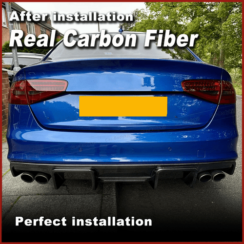 Difusor trasero de carbono difusor faldón trasero alerón labio se adapta a Audi S4 2013-16 - Imagen 3 de 10