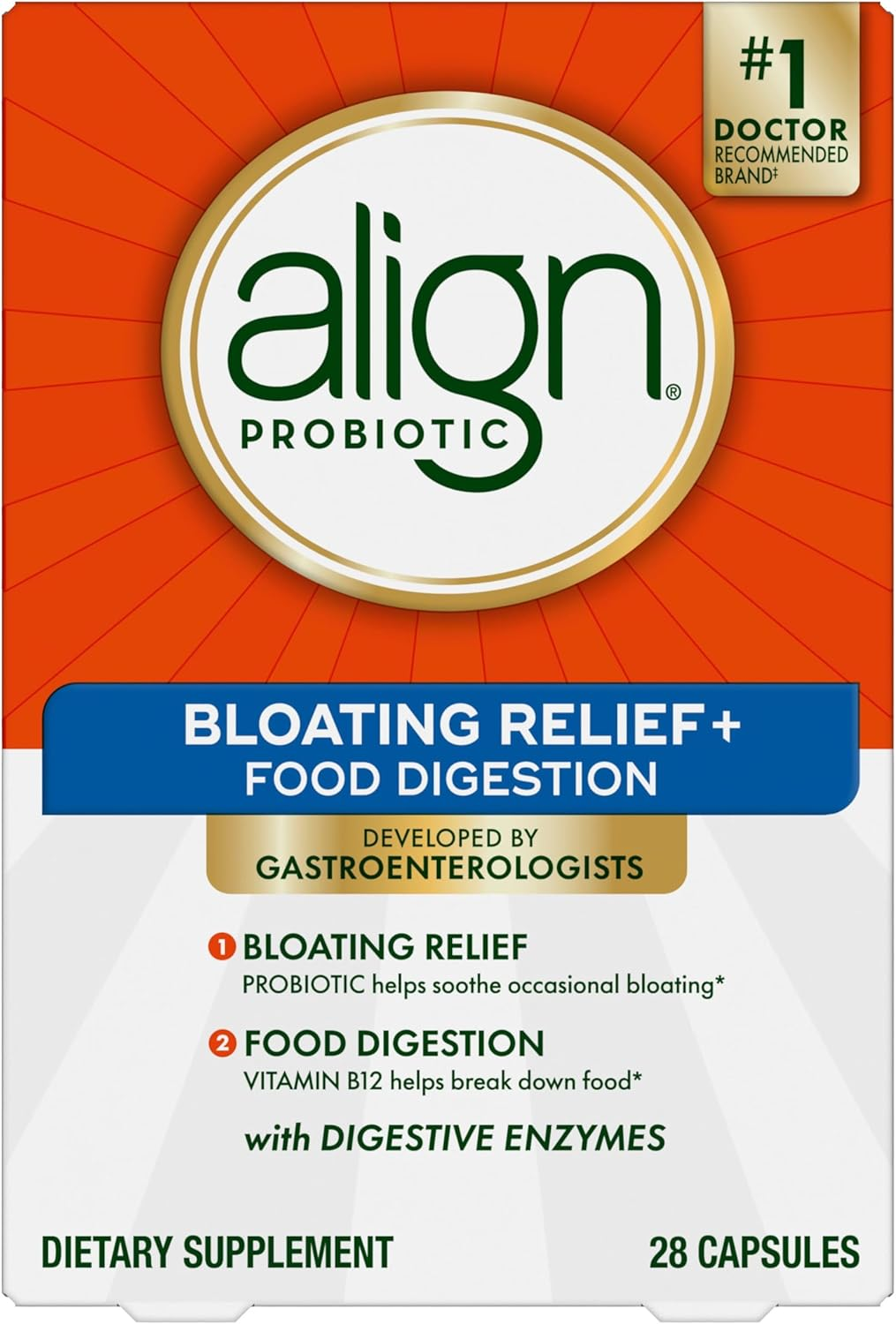 Probiotic Bloating Relief + Food Digestion, Probiotics for Women and Men, Promot