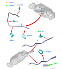 Tubo impianto vapore carburante FORD RANGER T6 MK1 1947538 AB39-9D668-AB NUOVO ORIGINALE