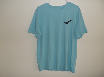 F Eagle T Shirt Men Light Blue Short Sleeve Casual Sports Tee Round Neck Sz M