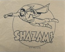 Original Vintage 1976 Shazam Superhero DC Comics Iron On Transfer