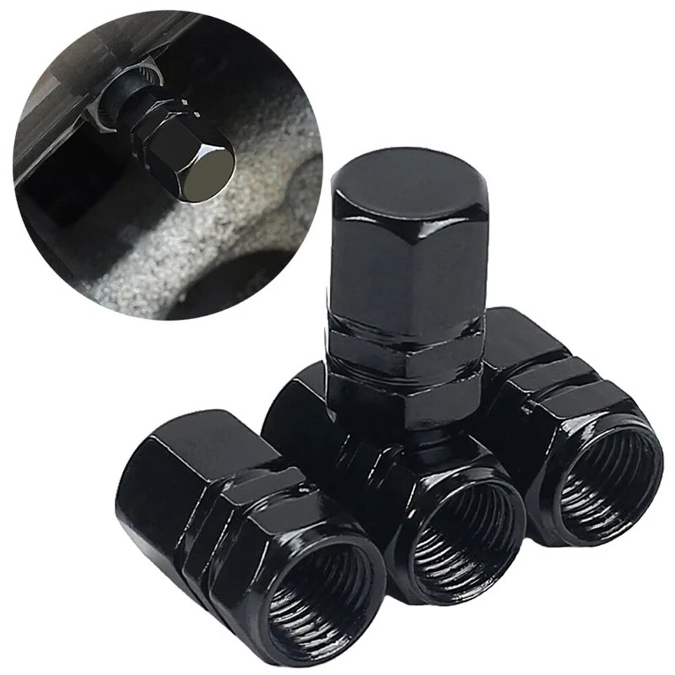 4 Piezas Negro Neumático Rueda Válvula Vástago Tapa Aire Polvo Cubiertas Accesorios Universal Foto 3 de 4