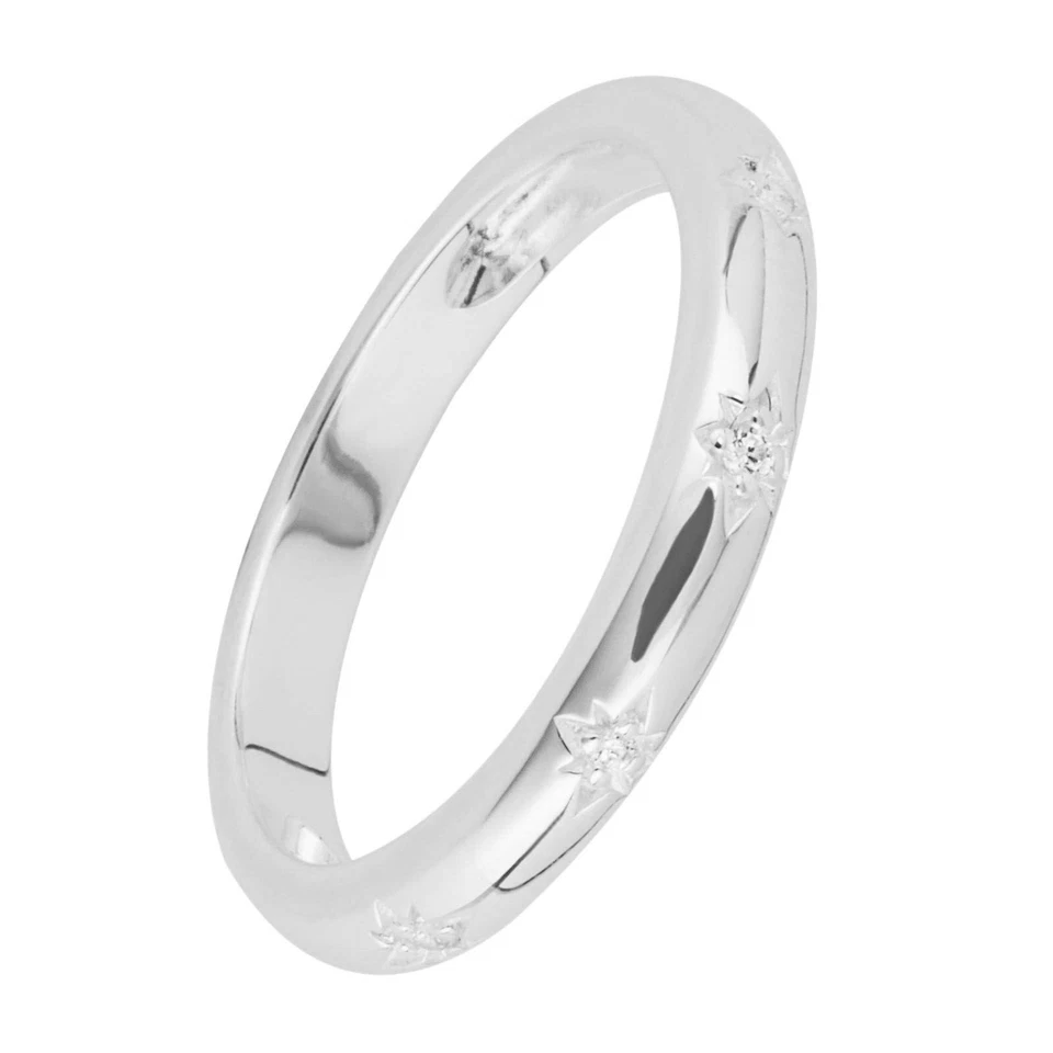 Anillo de piedras preciosas Starburst de plata de ley 925 con sello K - S hecho en Gran Bretaña Foto 2 de 3