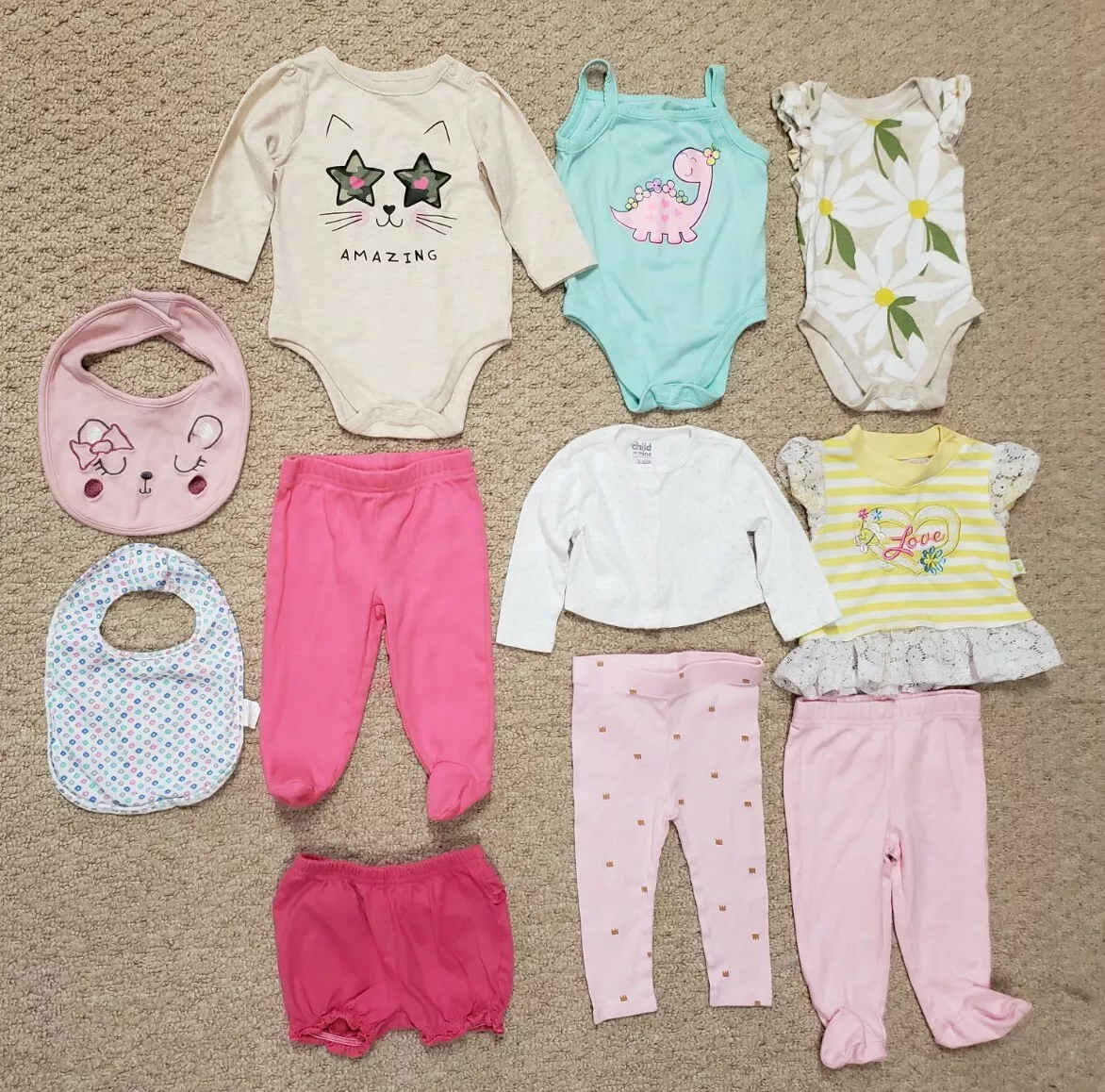 Mixed Lot Infant Baby Girl Clothing Size 3-6 Months - 11 Pieces