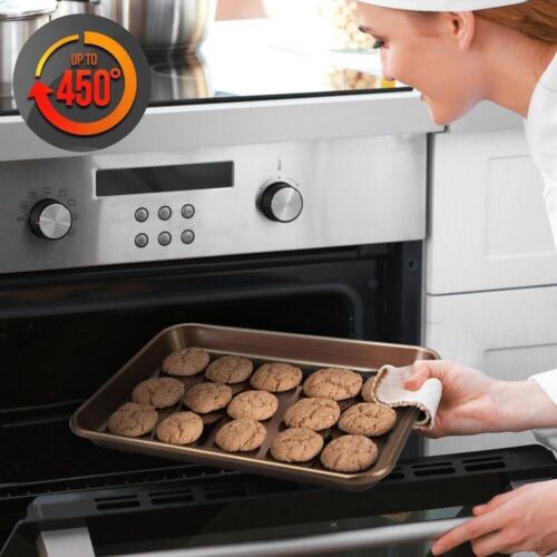 NutriChef Antihaft 2 Stück Backen Metall Keks Blech Set, Rose Gold NC2TRBK1 - Bild 5 von 8