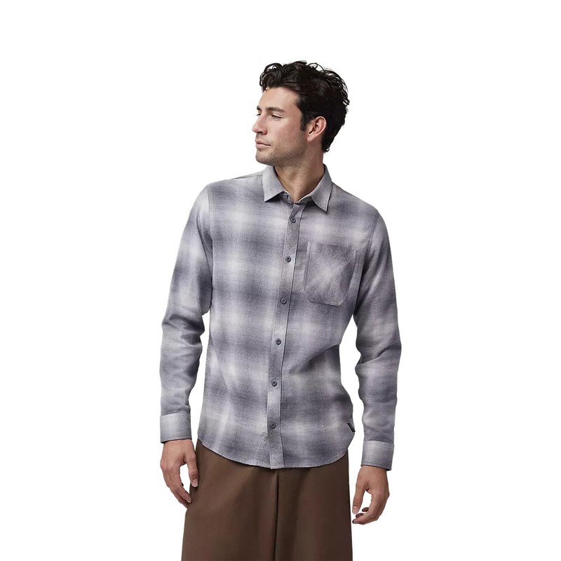 Fox Survivalist Stretch Flannel Light Grey Shirt BNWT Size Medium Fox Racing 