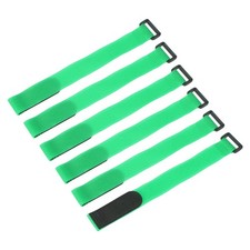 6pcs, Battery Tie Down Straps 1"x12" Green Nylon Hold Down Hook Loop Strap