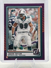 2025 Panini Donruss - Jason Taylor #56 Press Proof Purple MIAMI DOLPHINS
