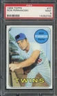 1969 Topps Baseball LA Not Visible Ron Perranoski #77 PSA 8