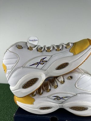 Size 11.5 Mens - Reebok Question Mid Yellow Toe Allen Iversons