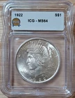 1922 Peace Dollar ICG MS64 Silver $1 Coin Philadelphia Uncirculated