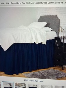 H&H Decor Dorm Bed Skirt Microfiber Ruffled Dorm Sized Bed Skirt 3 Sides College