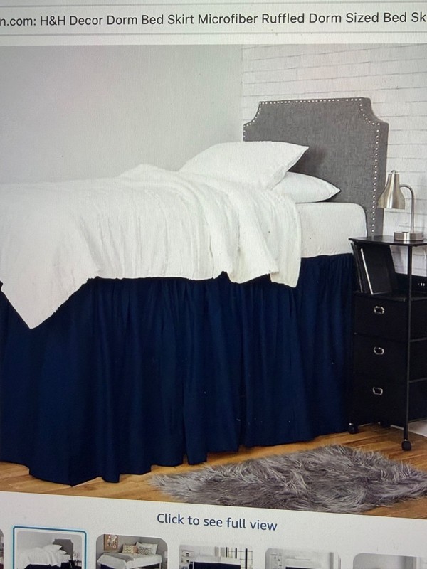 H&H Decor Dorm Bed Skirt Microfiber Ruffled Dorm Sized Bed Skirt 3 Sides College
