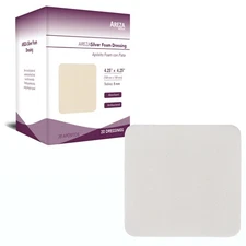 Areza Medical - Silver Foam Wound Dressing Pad - Sterile - 4.25" X 4.25" (10....