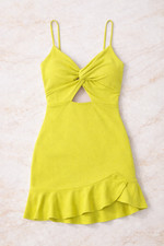 Fashion Nova "Without Your Kisses" Lime Knot Mini Dress ♡ New With Tags! Size M!